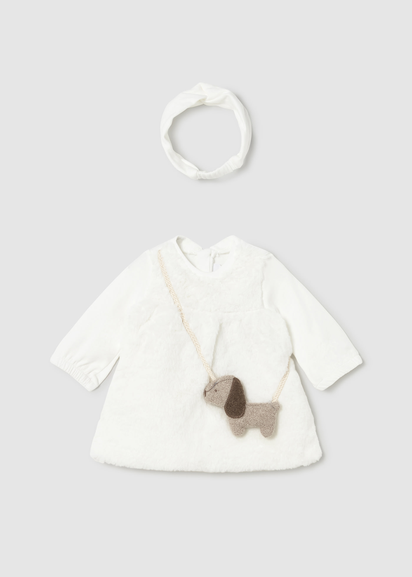 Newborn dress with bag and headband