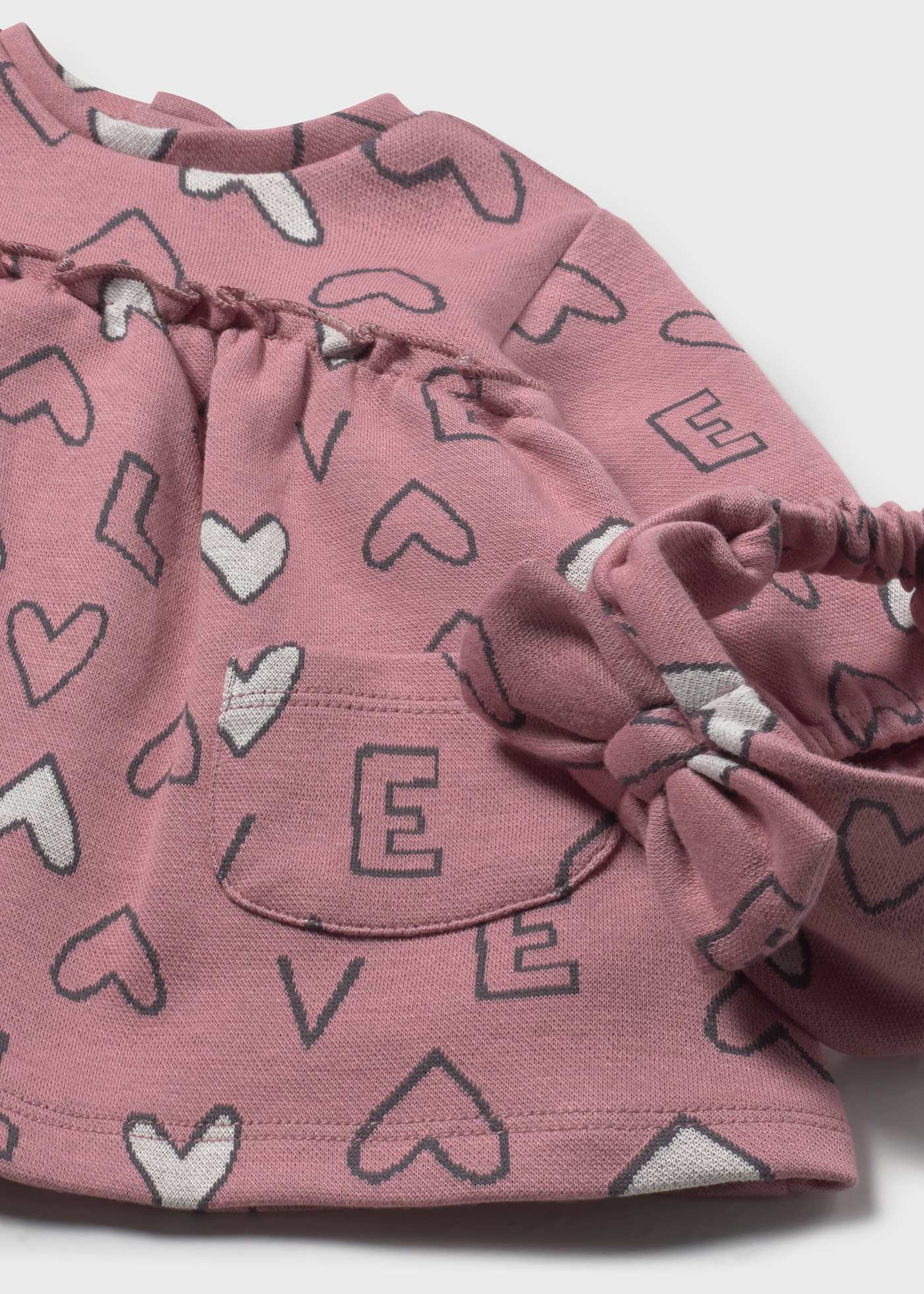 Vestido com fita jacquard recém nascida