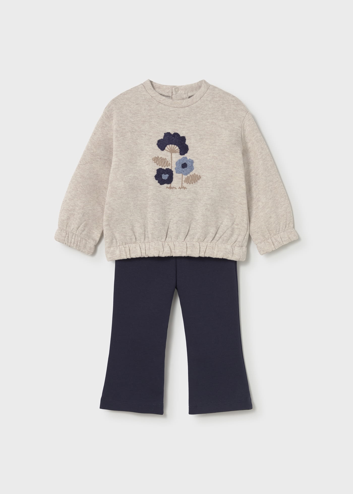 Completo leggings a zampa e felpa neonata