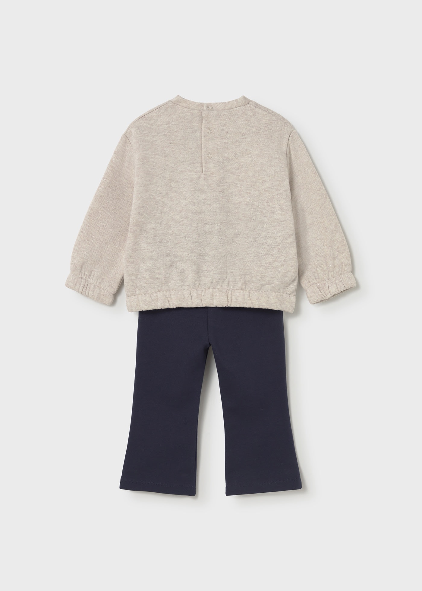 Completo leggings a zampa e felpa neonata