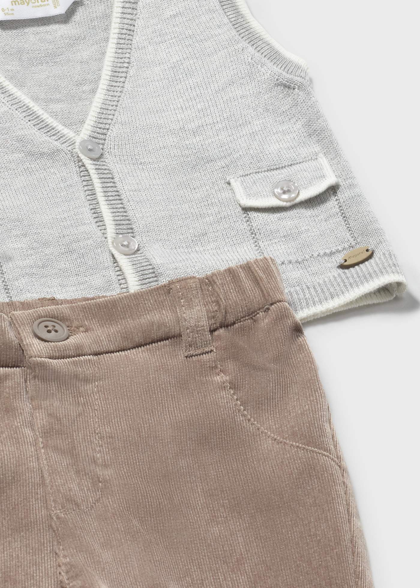 Conjunto 3 peças colete recém nascido