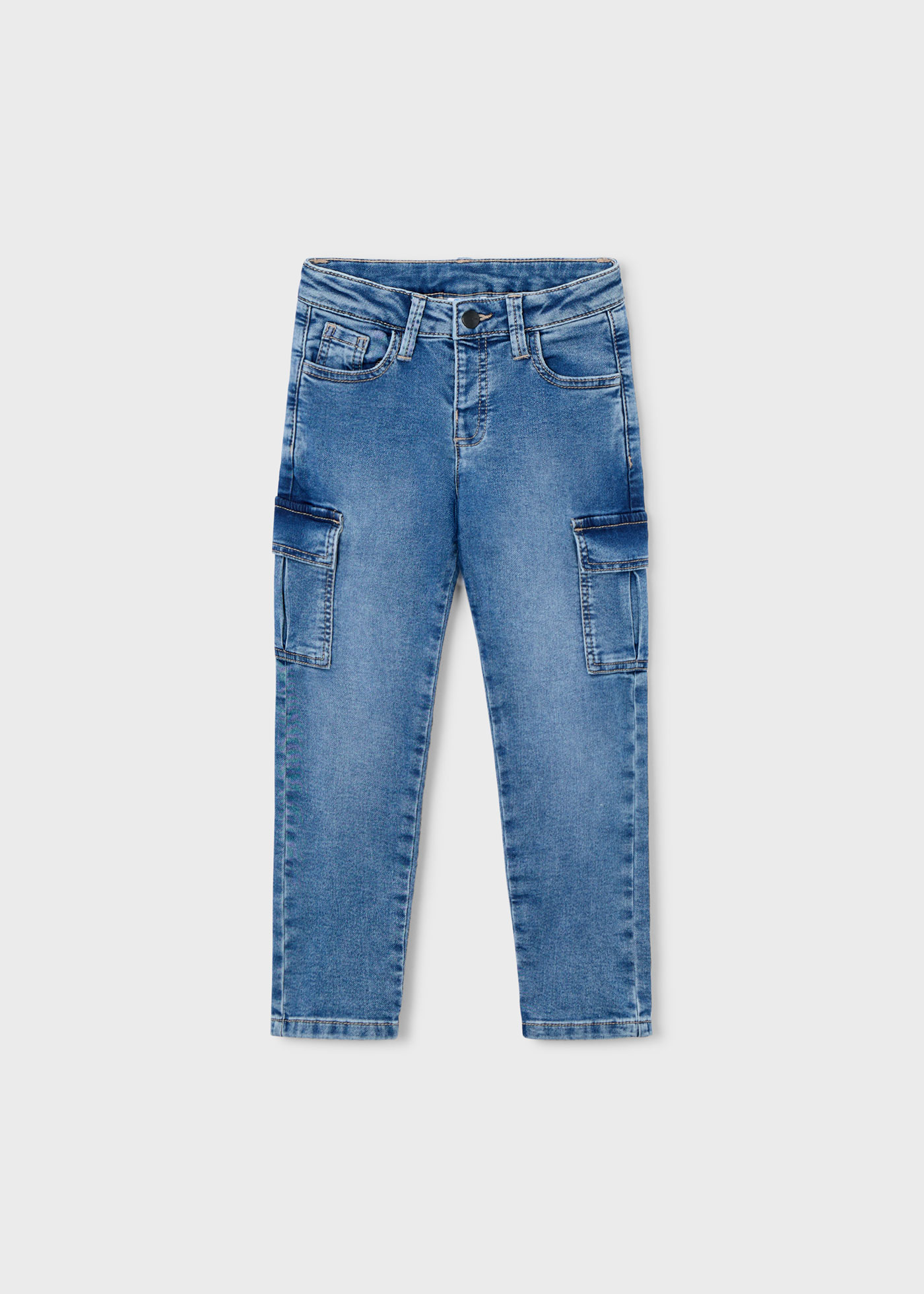 Pantalon en denim cargo garçon