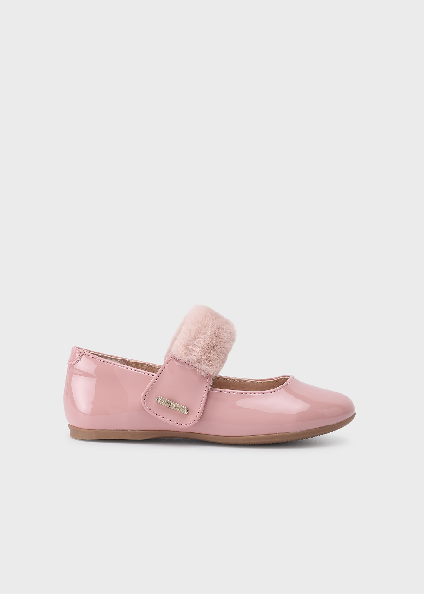 Lackleder Spangenschuhe Felldetail Mädchen