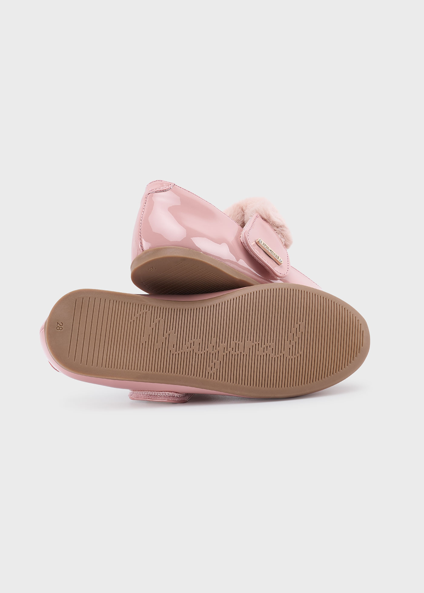 Lackleder Spangenschuhe Felldetail Mädchen