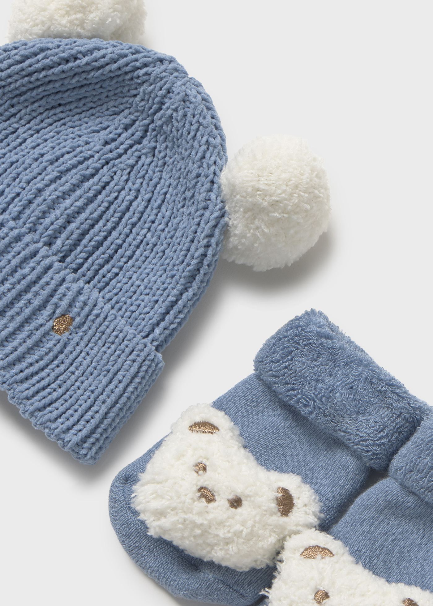Set de gorro y calcetines unisex bebé recién nacido