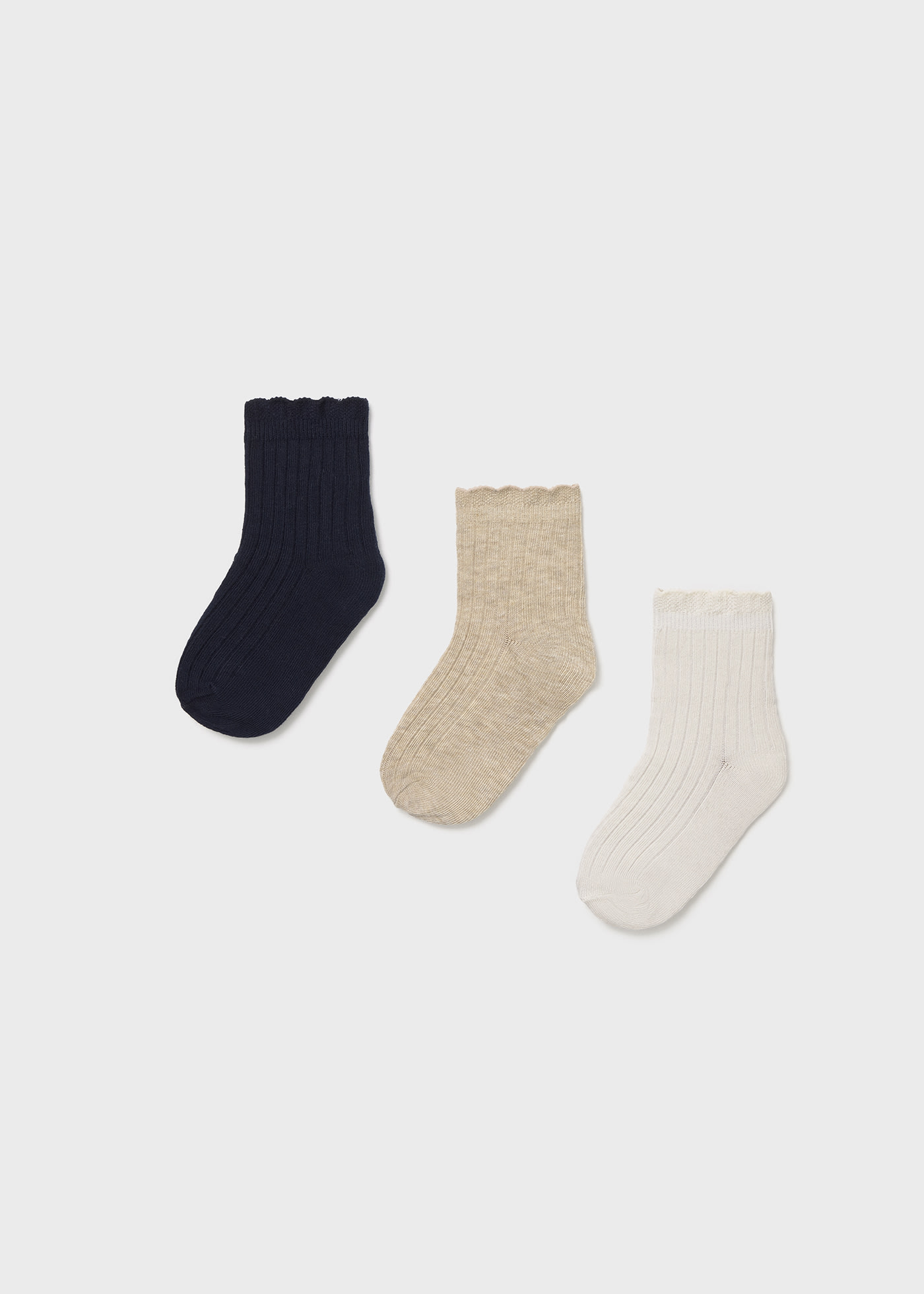 Set 3 calcetines canalé bebé