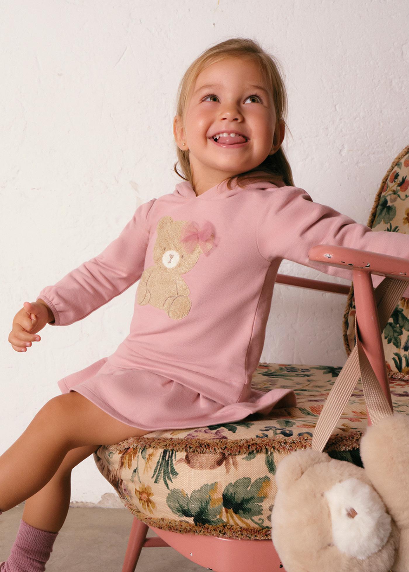 Baby hooded fleece dress