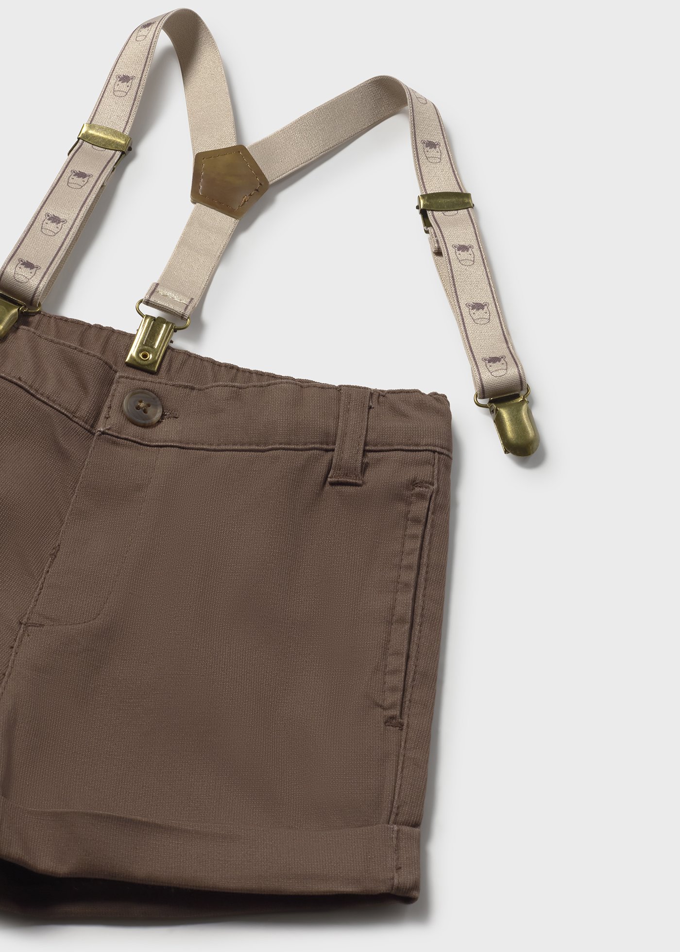 Piqué Bermuda shorts with braces