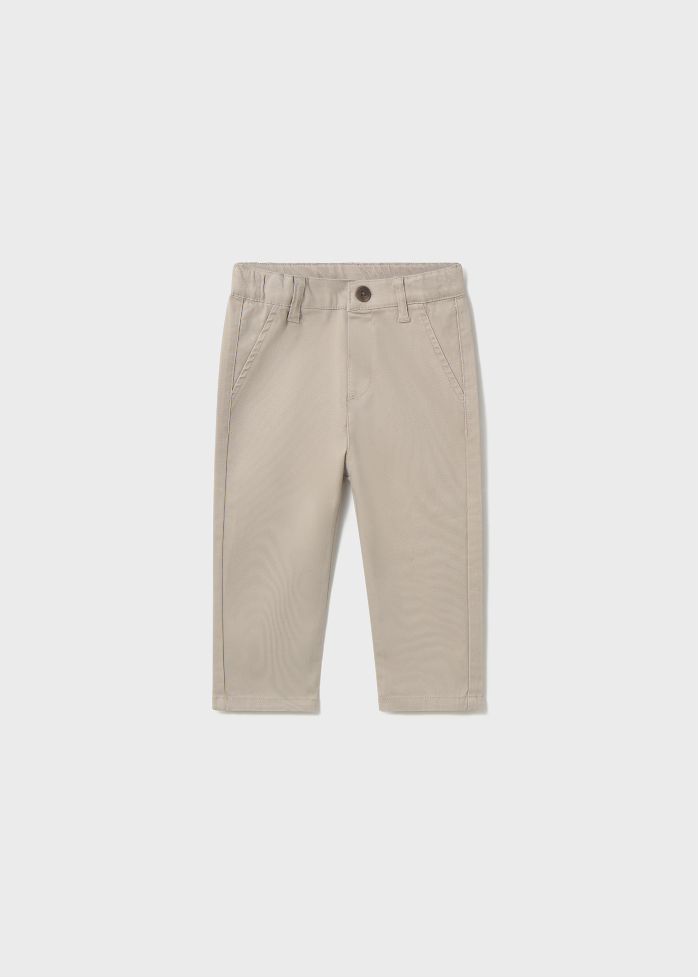 Long chino trousers in piqué fabric