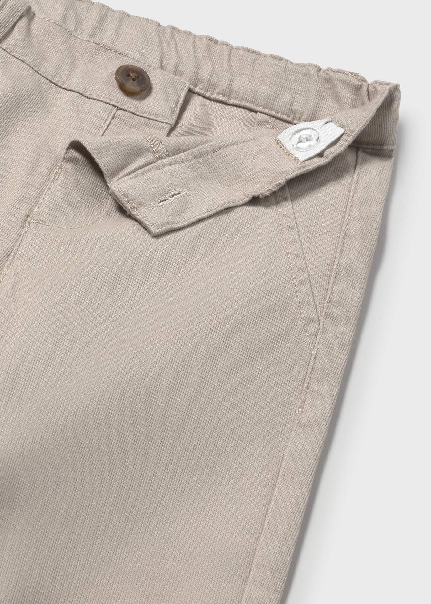 Long chino trousers in piqué fabric