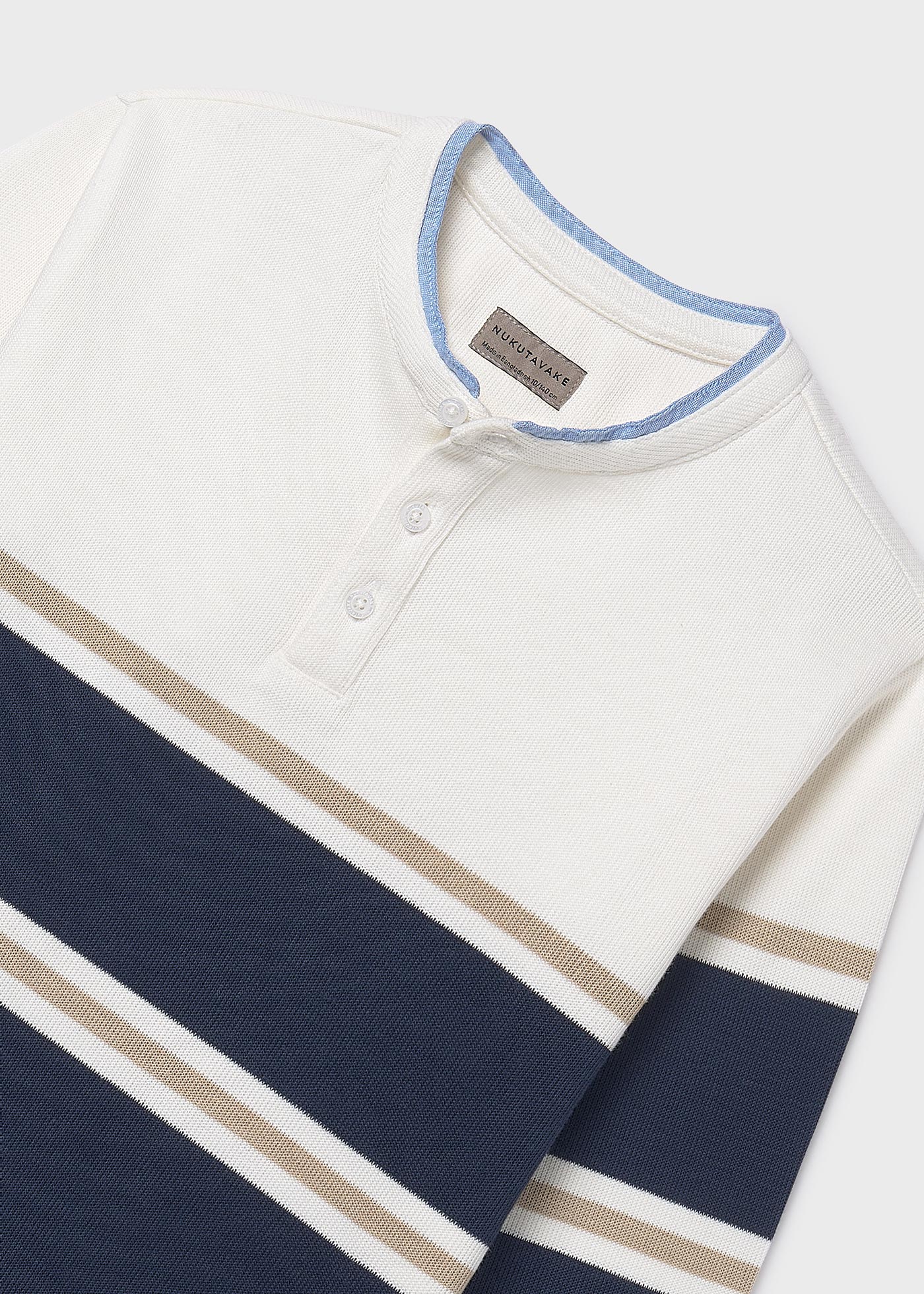 Polo in maglia colletto alla coreana ragazzo