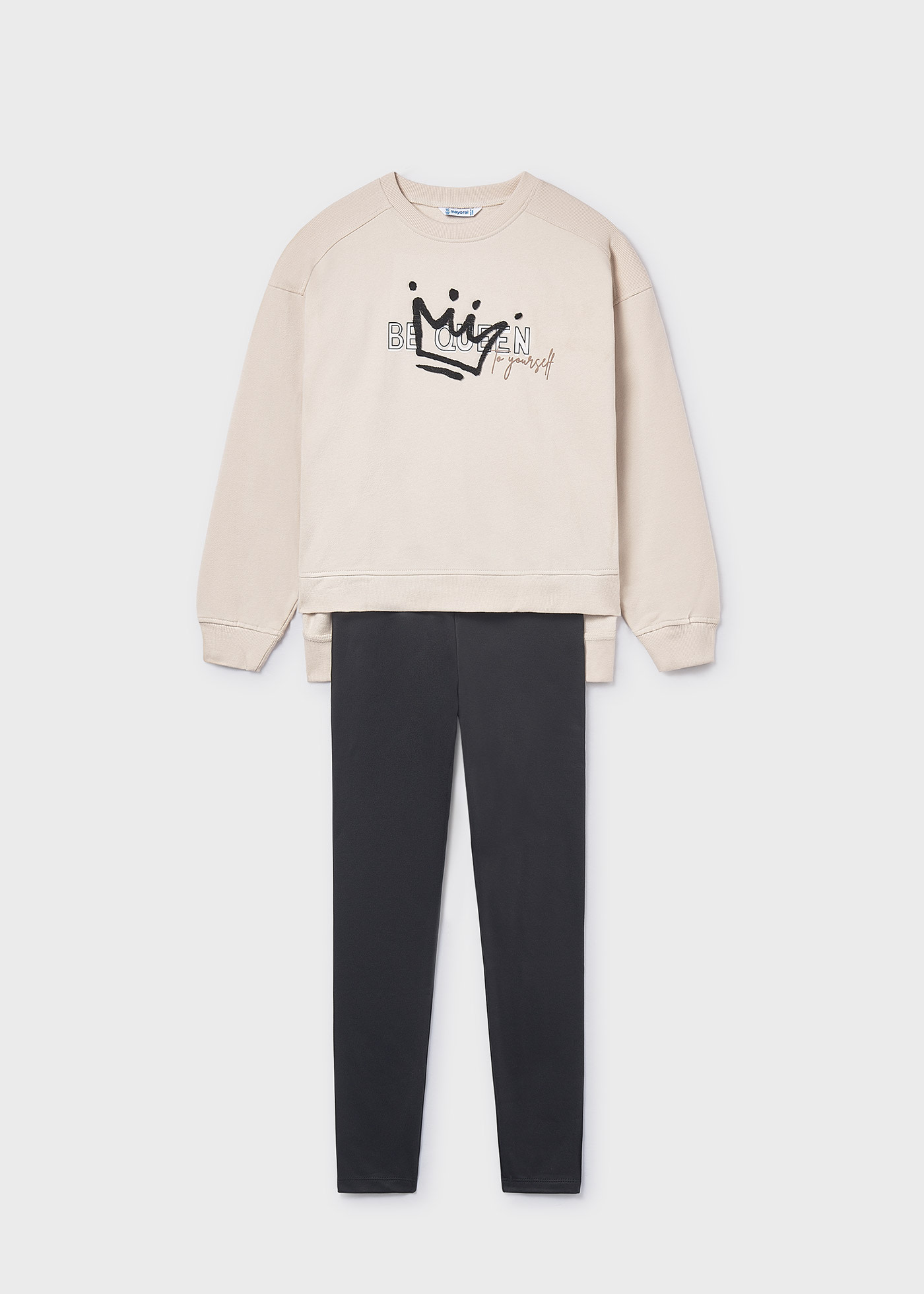 Conjunto leggings e sweat relevo rapariga