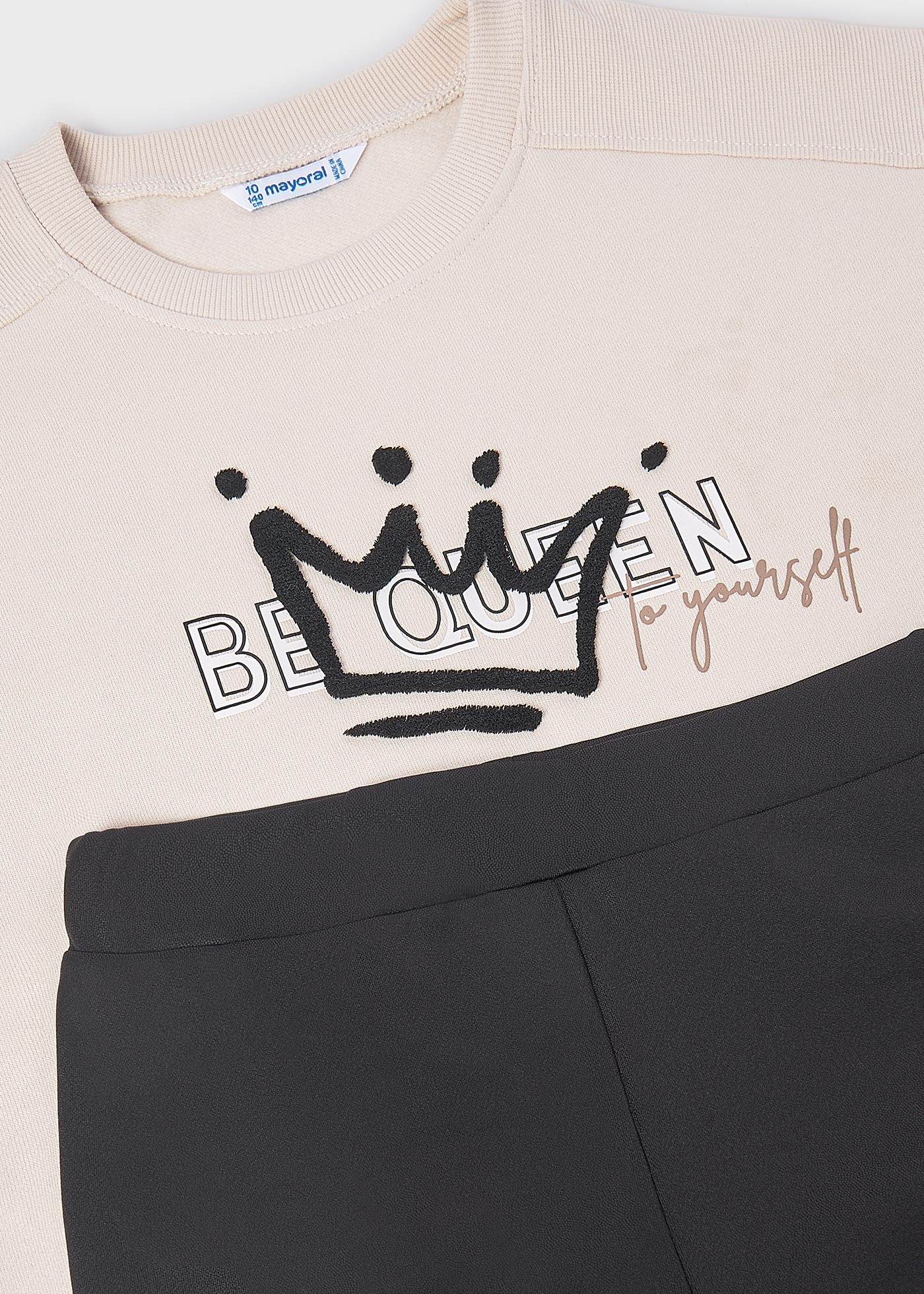 Girl Leggings and Embossed Sweatshirt Set