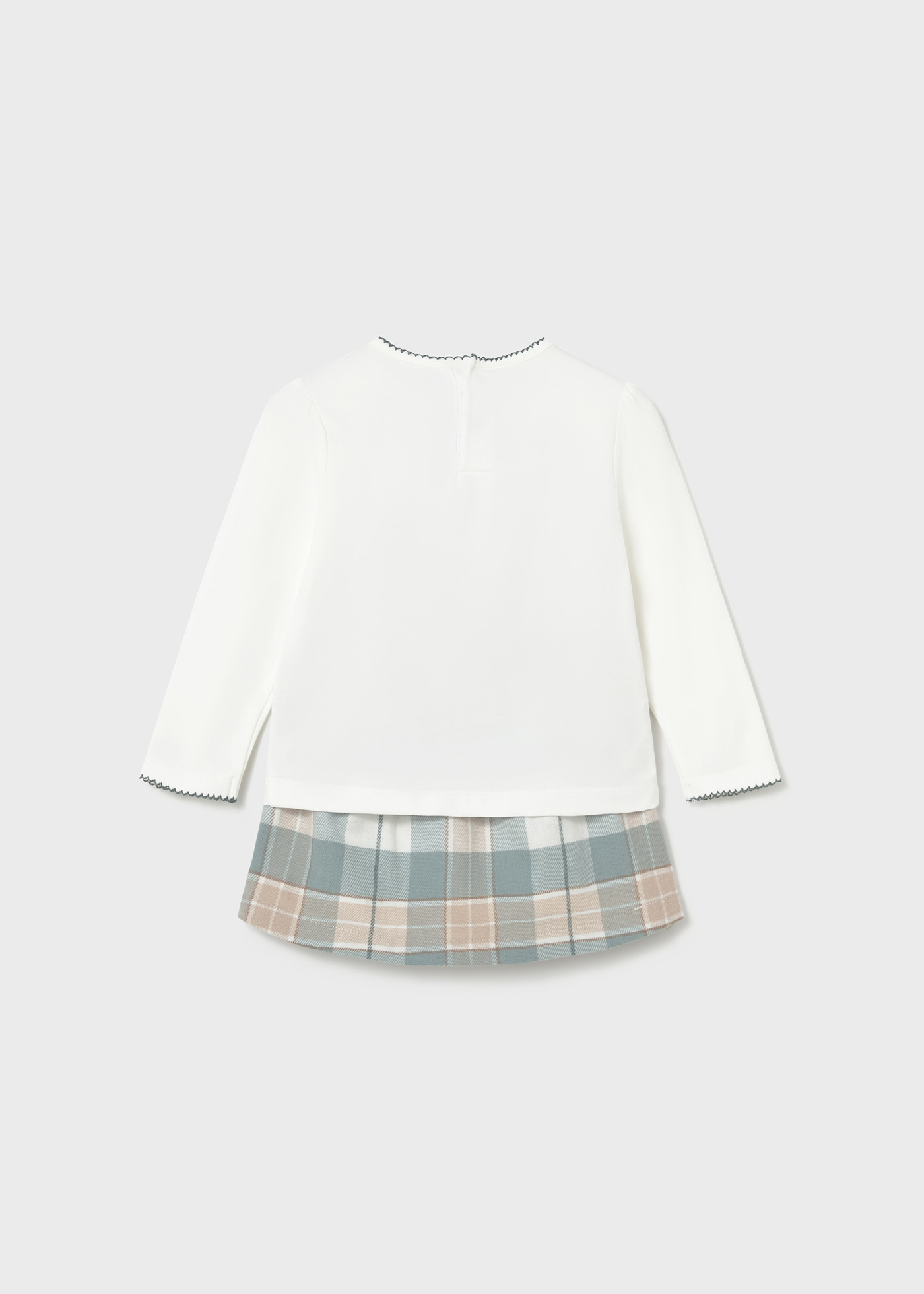 Baby set with plaid skirt