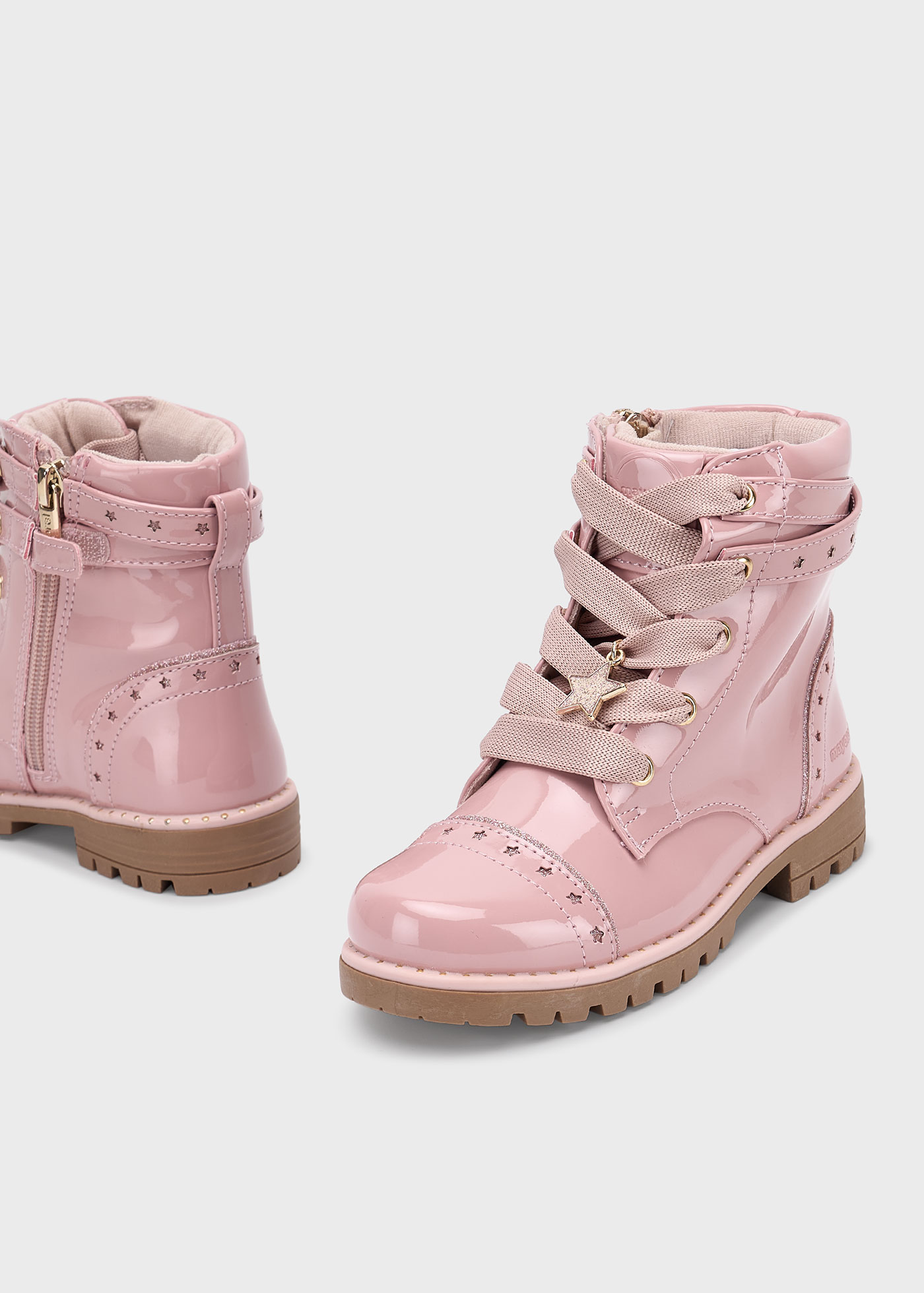 Lackleder Biker Halbstiefel Mädchen
