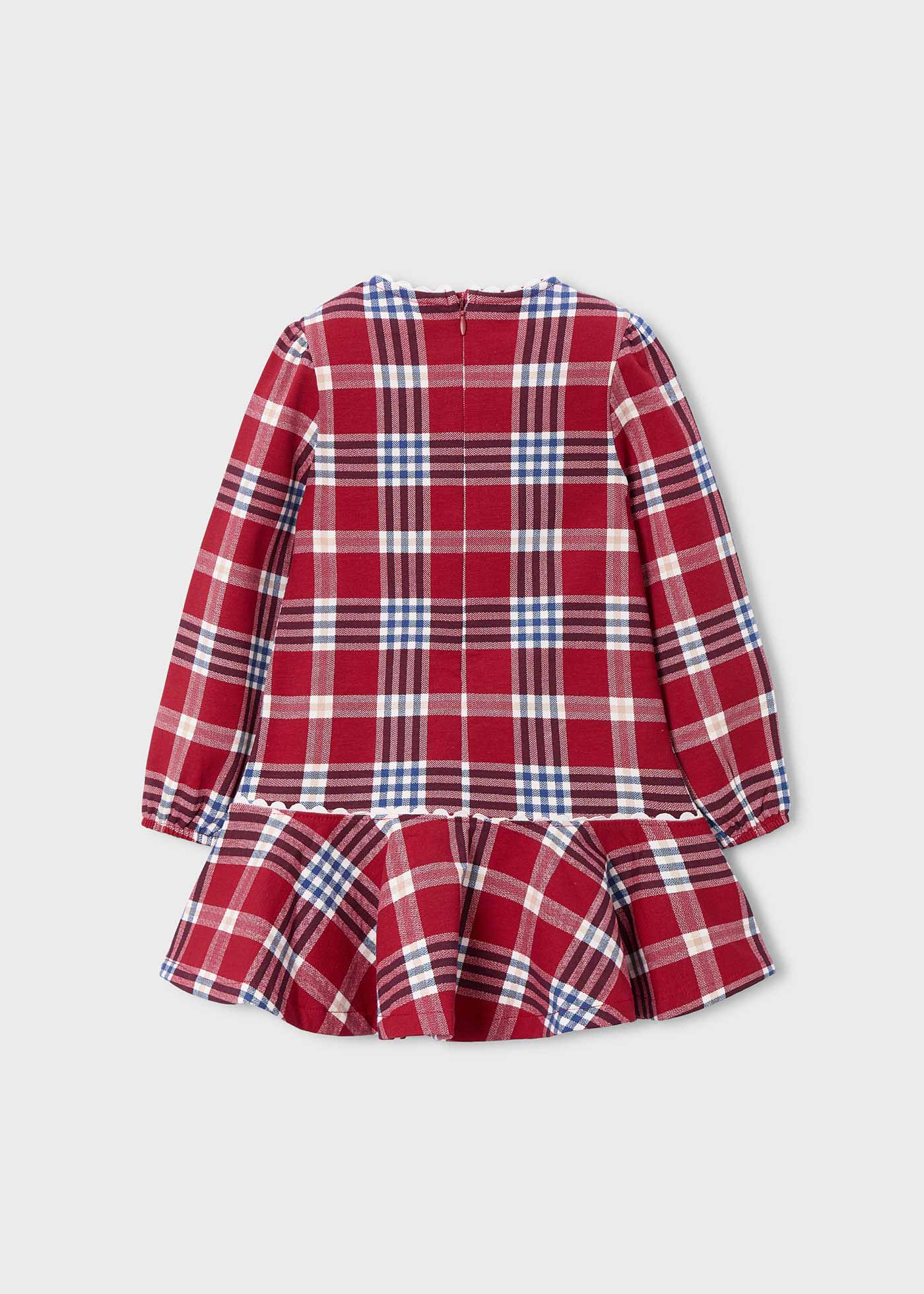 Vestido felpa cuadros niña