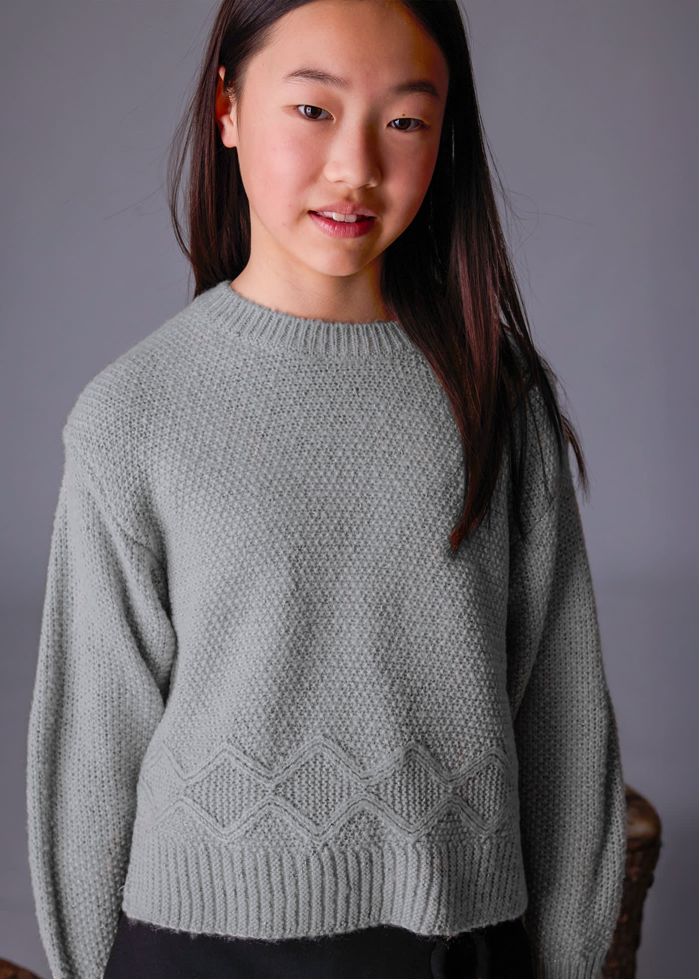 Girls metallic yarn jumper