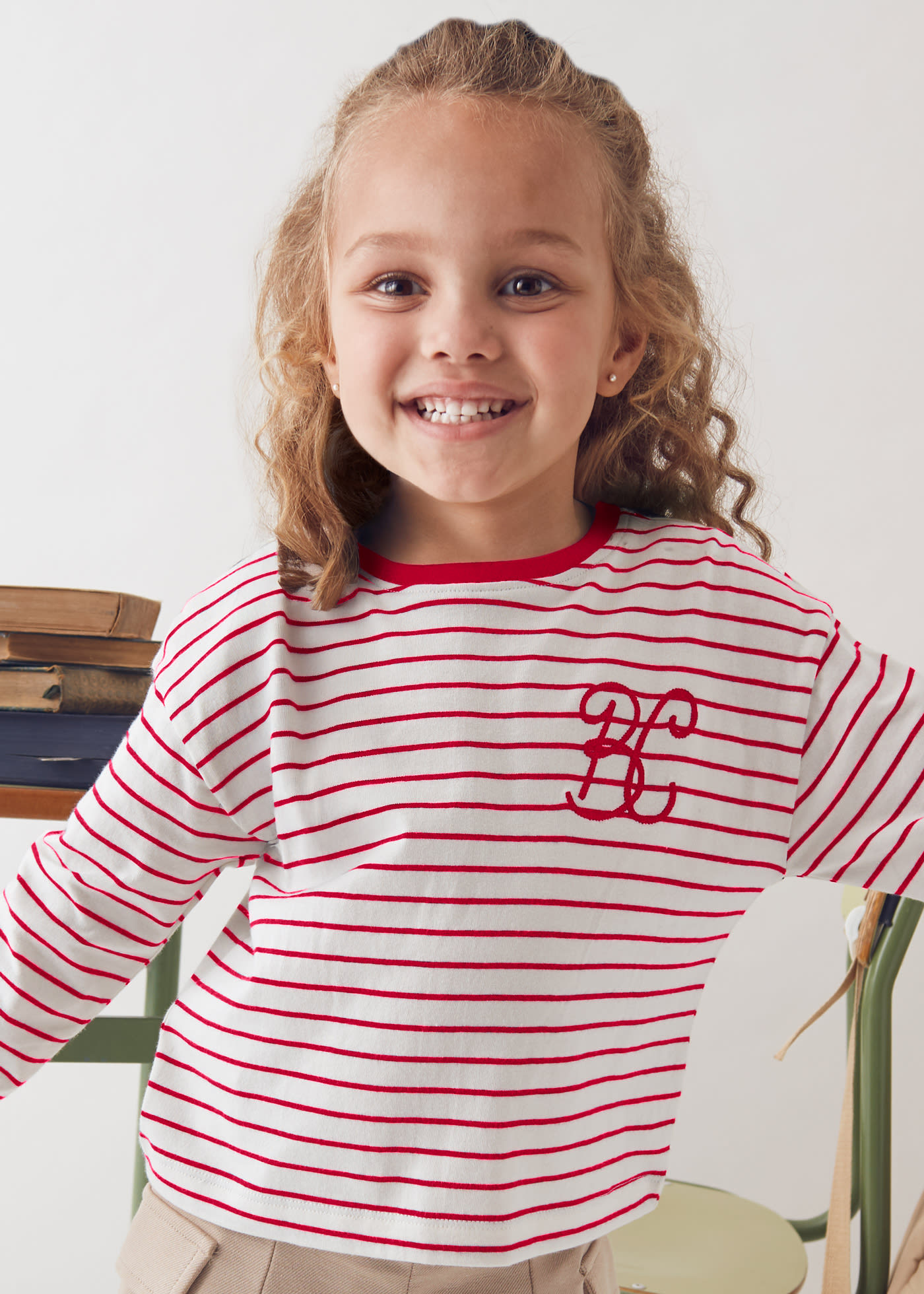 Unisex long sleeved striped shirt