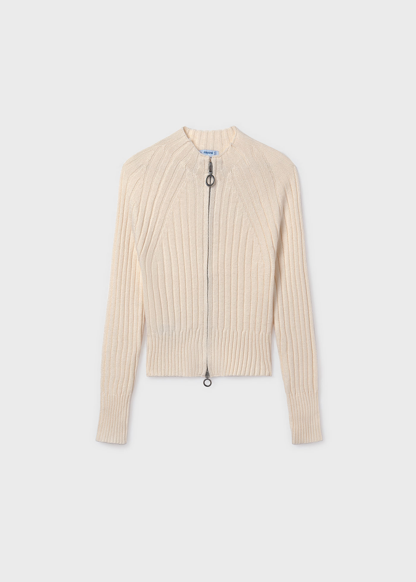 Girls knitted zip up cardigan