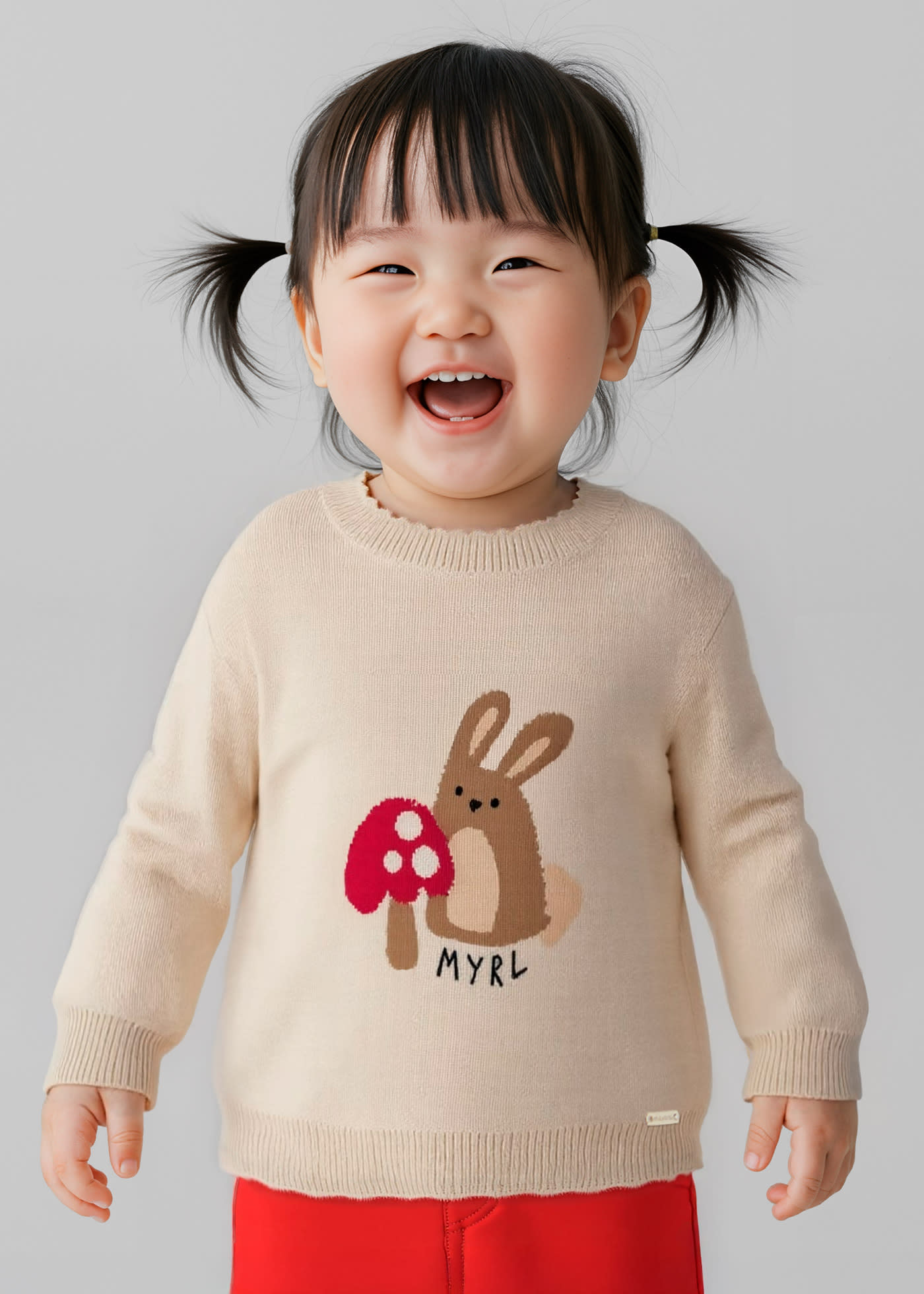Baby animal motif jumper
