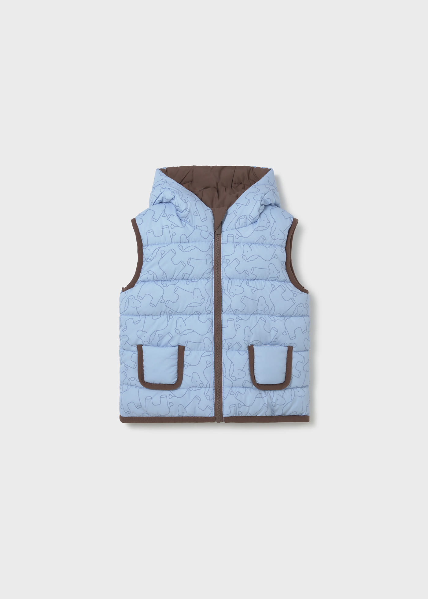 Reversible baby vest with ears