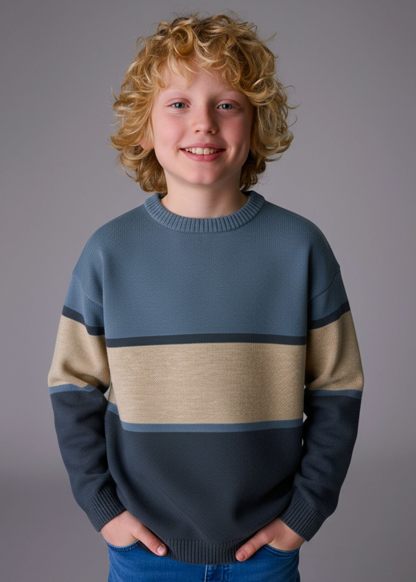 Boy Color Block Knit Sweater