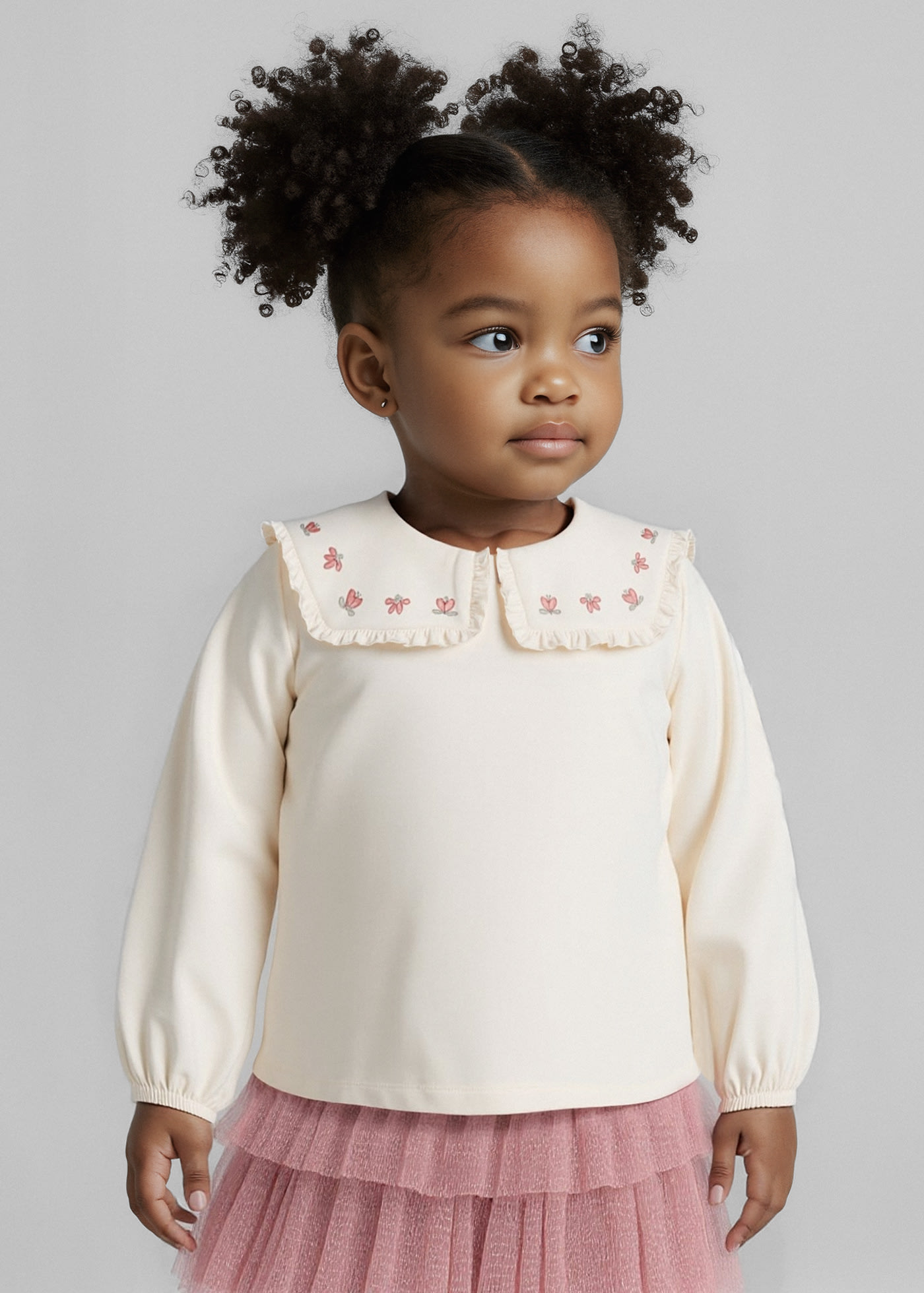 Blusa cuello holán niña