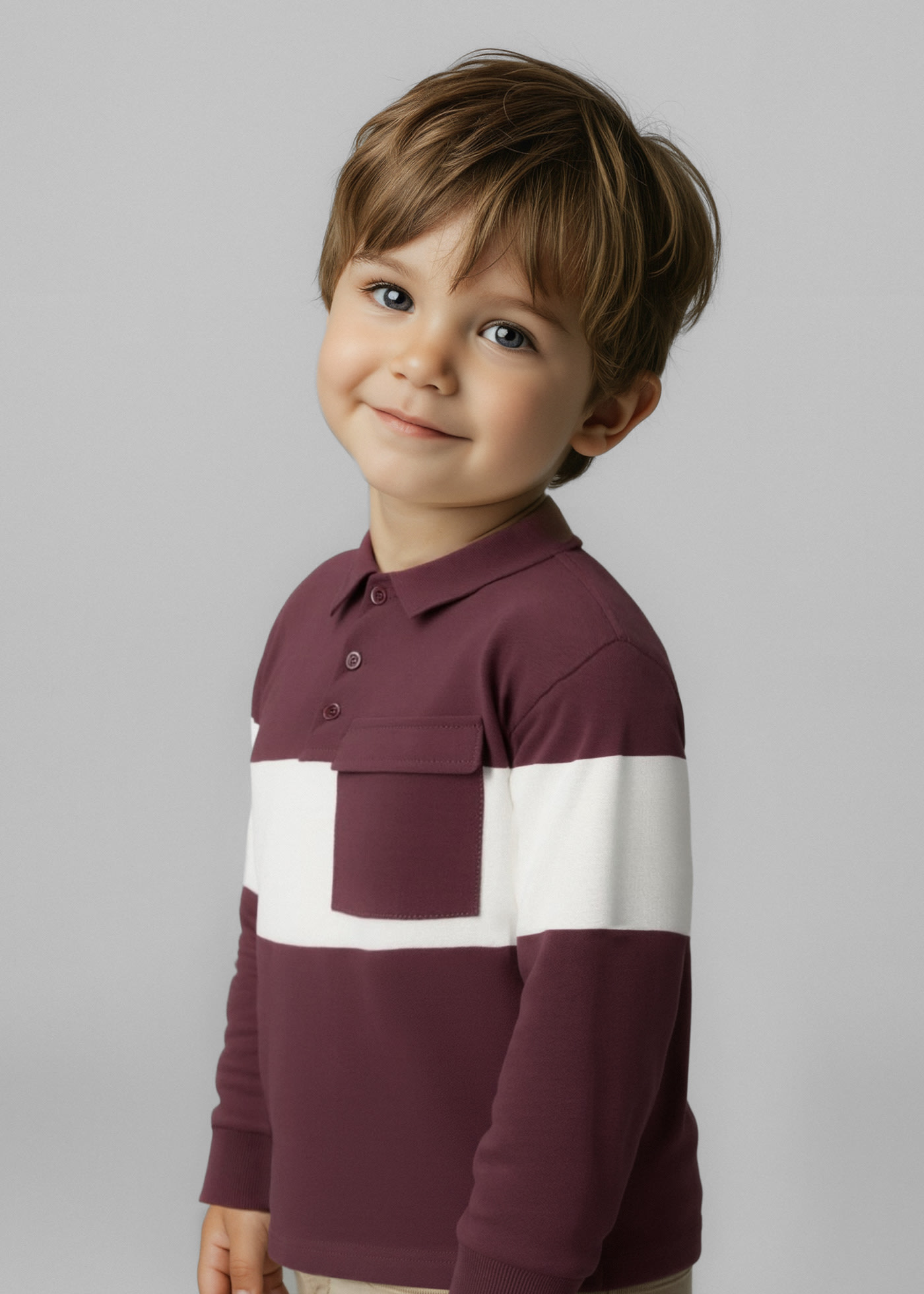 Boy Striped Knit Polo Shirt