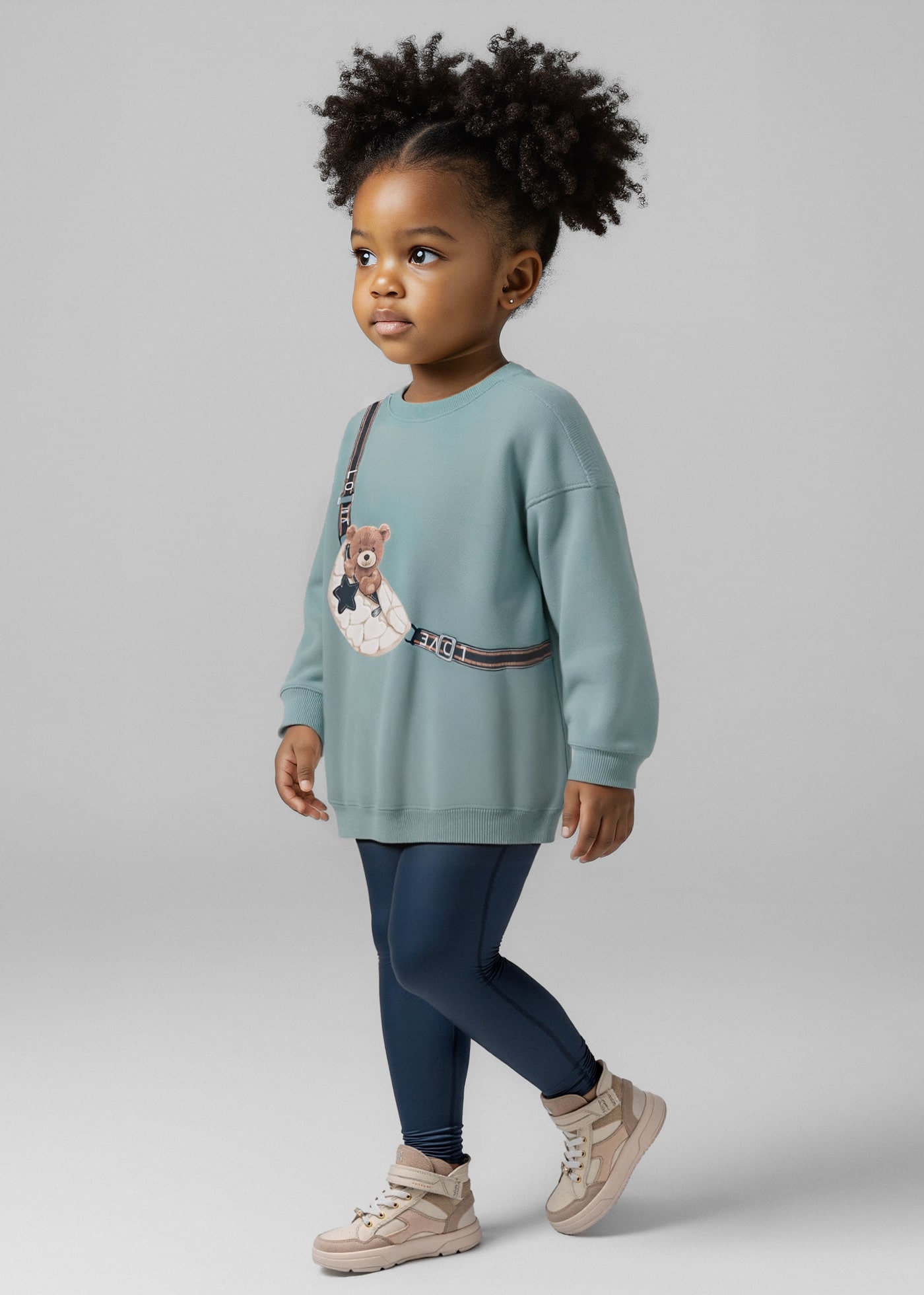 Girls legging and bear jumper set