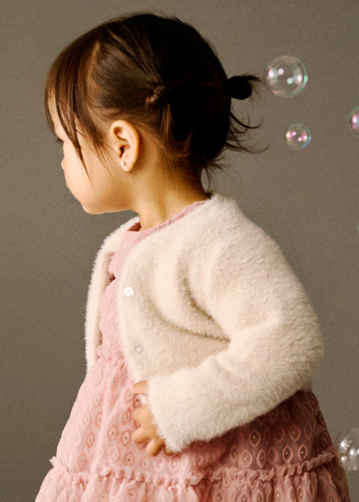 Baby fluffy knitted cardigan