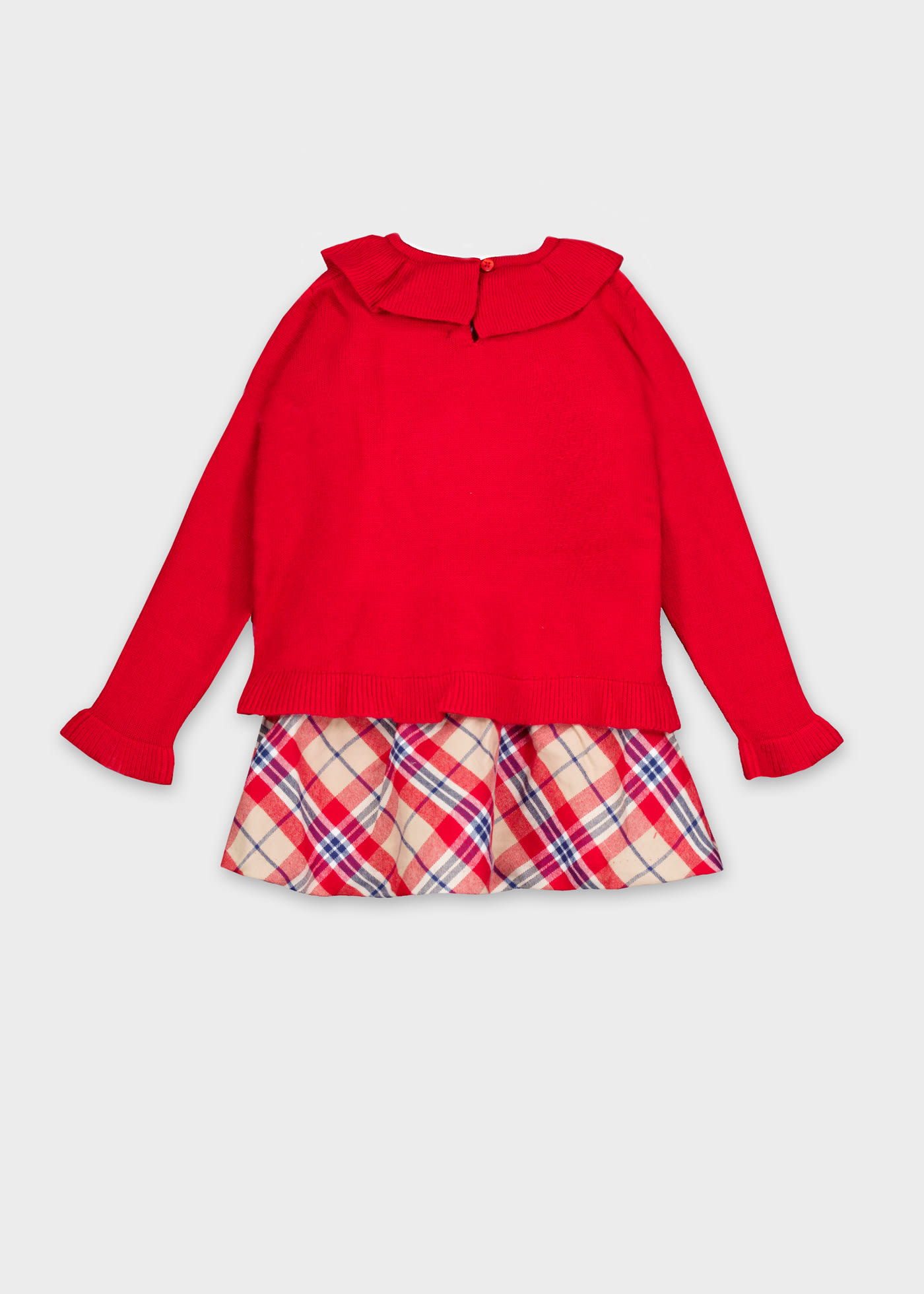 Vestido combinado tricot niña