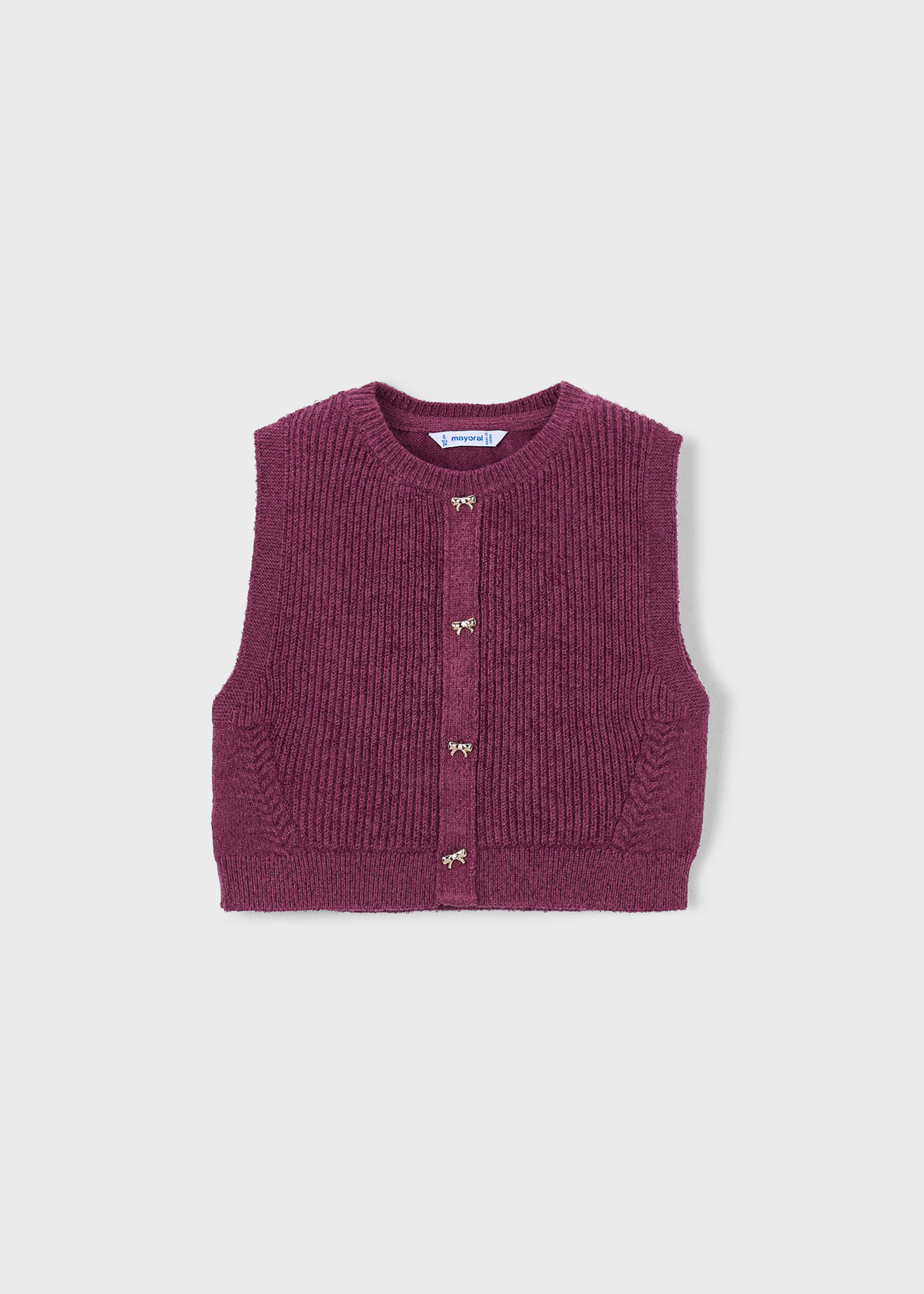 Metallic thread waistcoat for girls