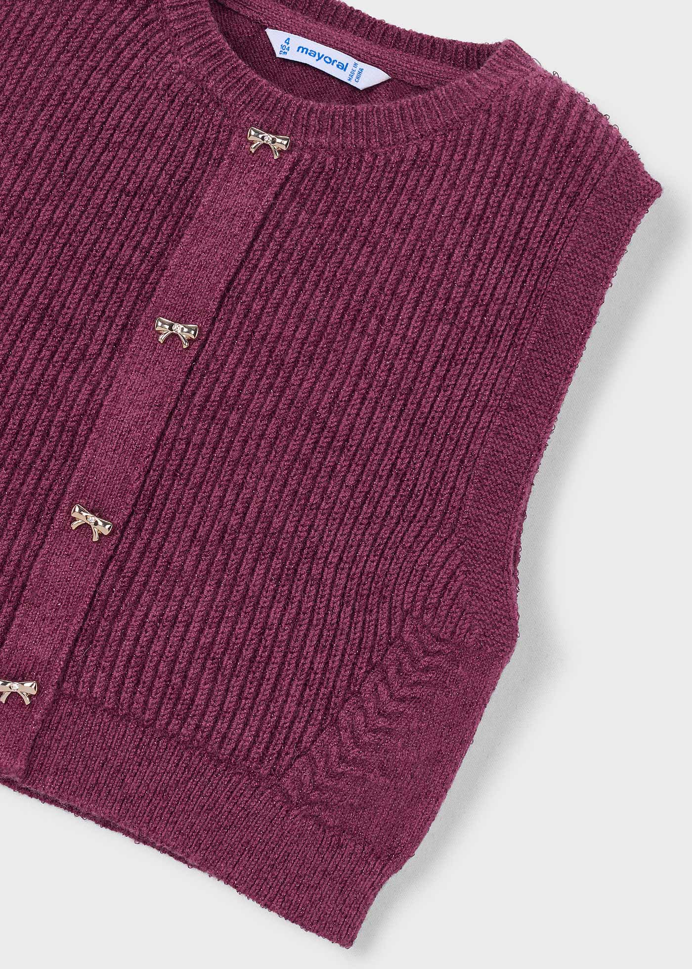 Gilet fil métallisé fille