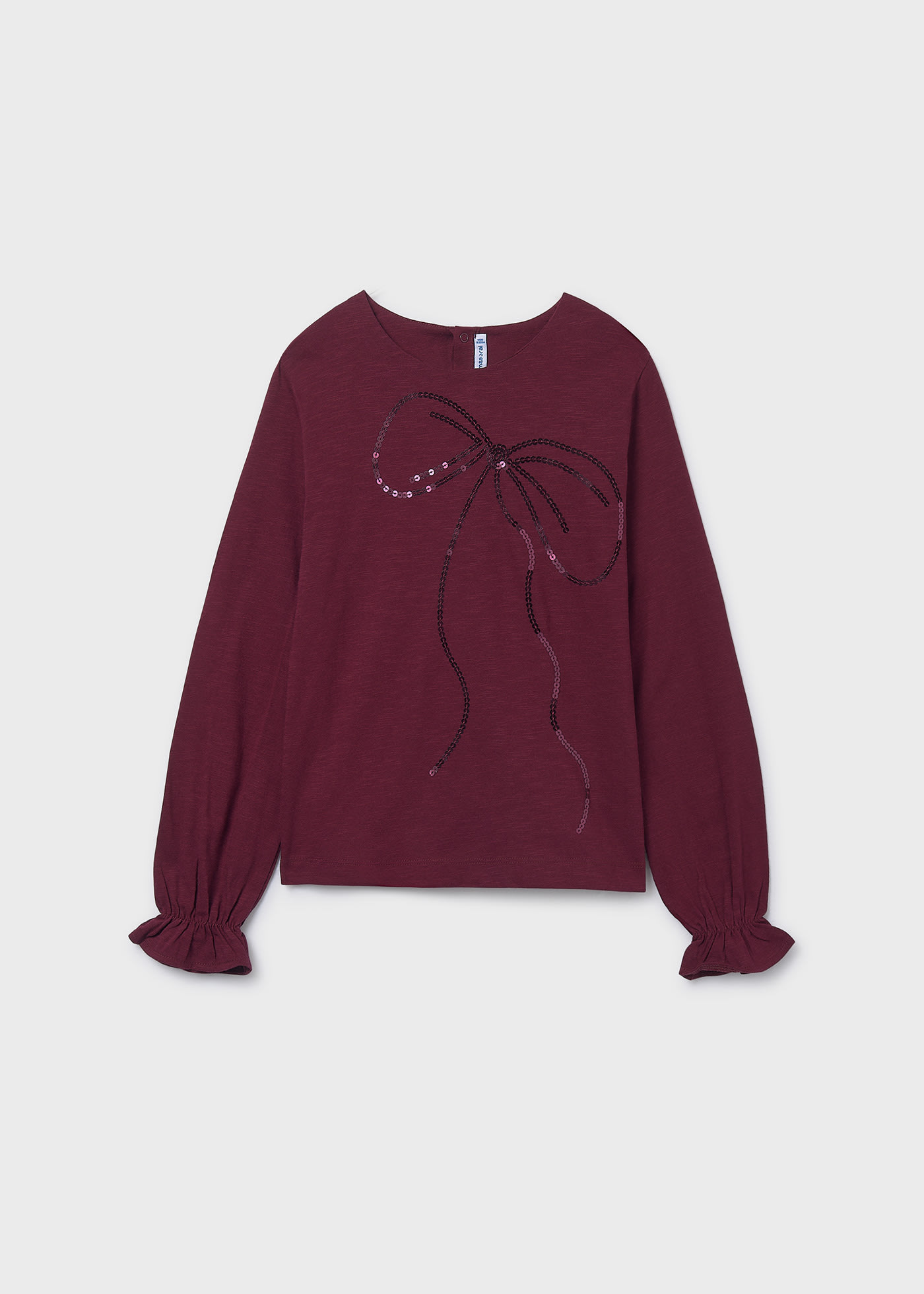 Girls' sequined bow T-shirt