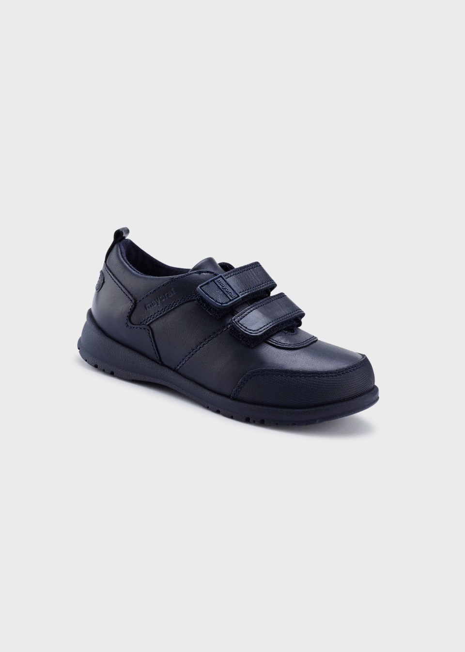 Boy leather uniform trainers