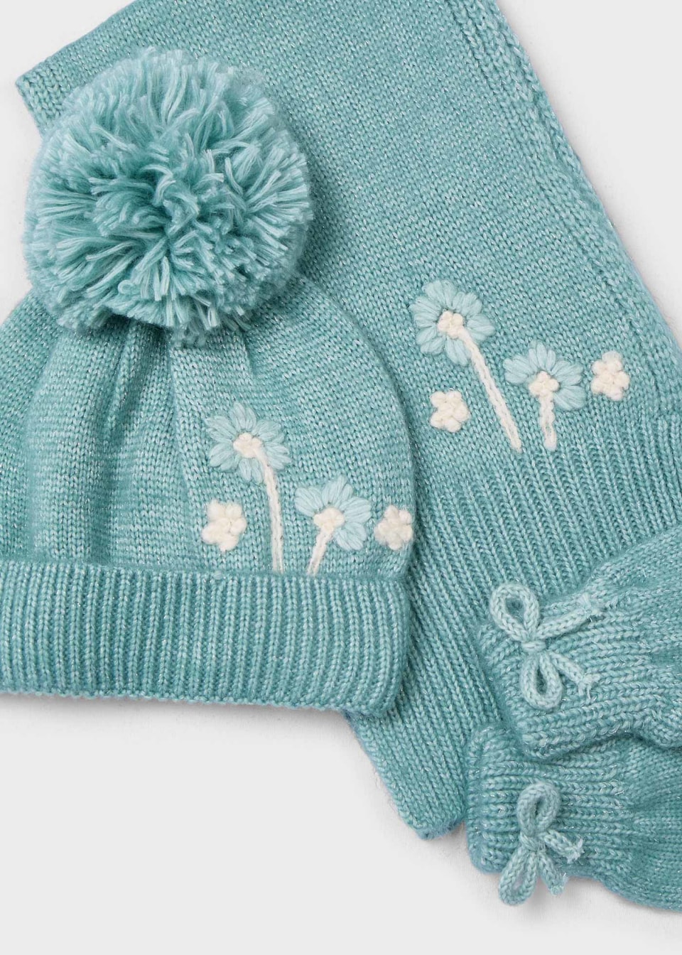 Girl 3 Piece Floral Hat and Scarf Set