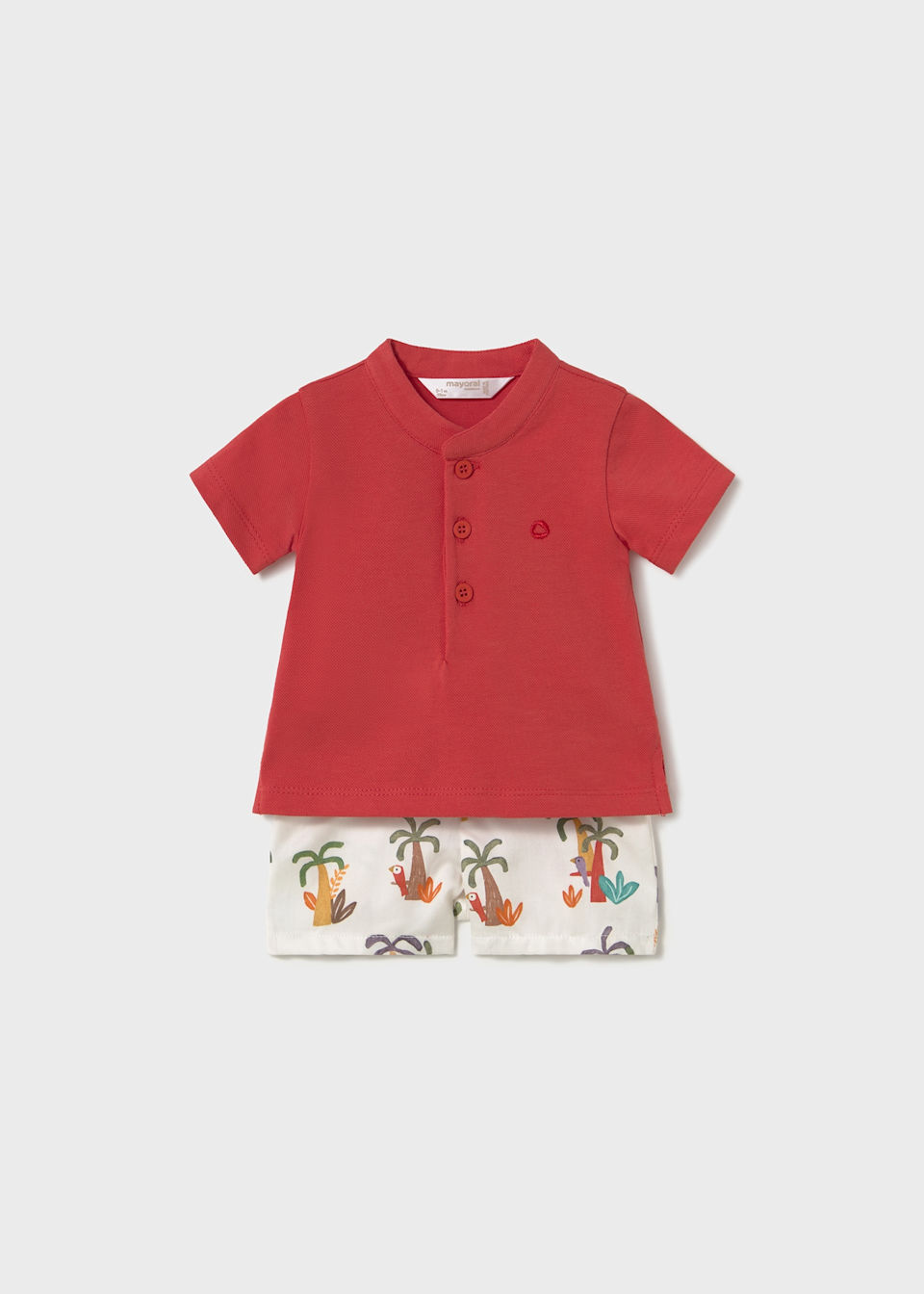 Newborn boy shorts and polo shirt set
