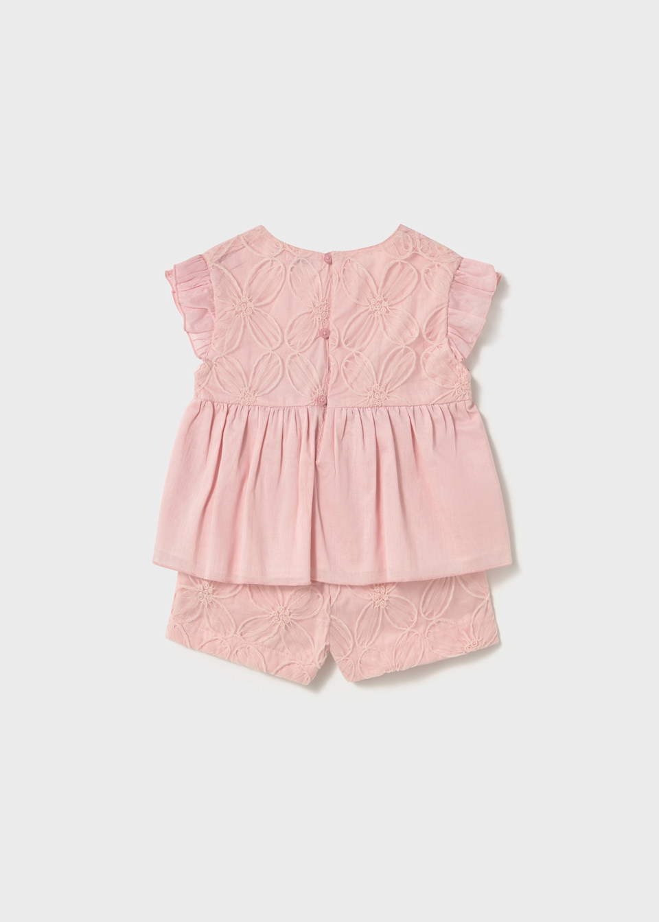 Conjunto short y blusón tul bordado bebé