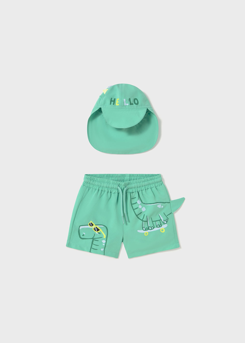 Baby interactive swimming shorts and sun hat with sun protection