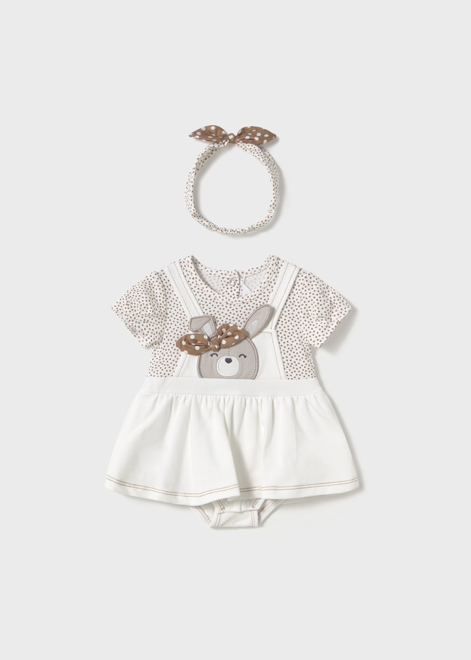 Newborn girl faux dungarees roper set with headband