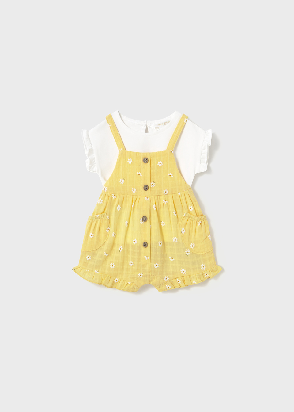 Newborn girl dungarees and top set