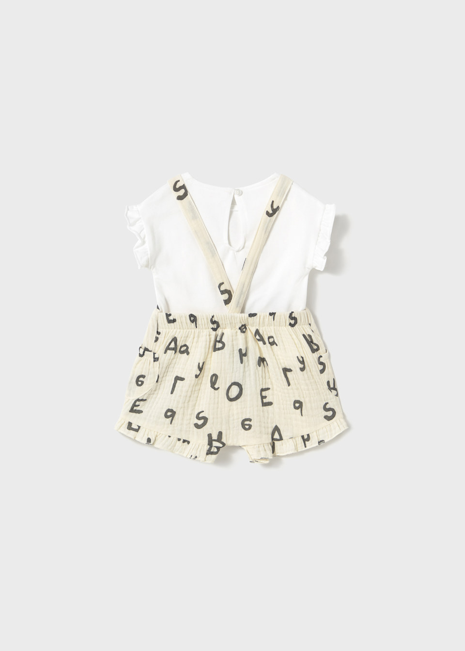 Newborn girl dungarees and top set