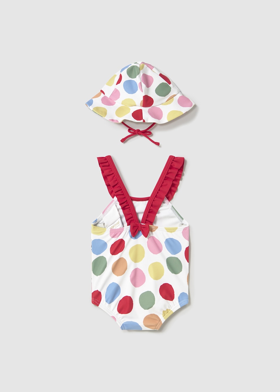 Costum de baie cu palarie si protectie solara nou-nascut