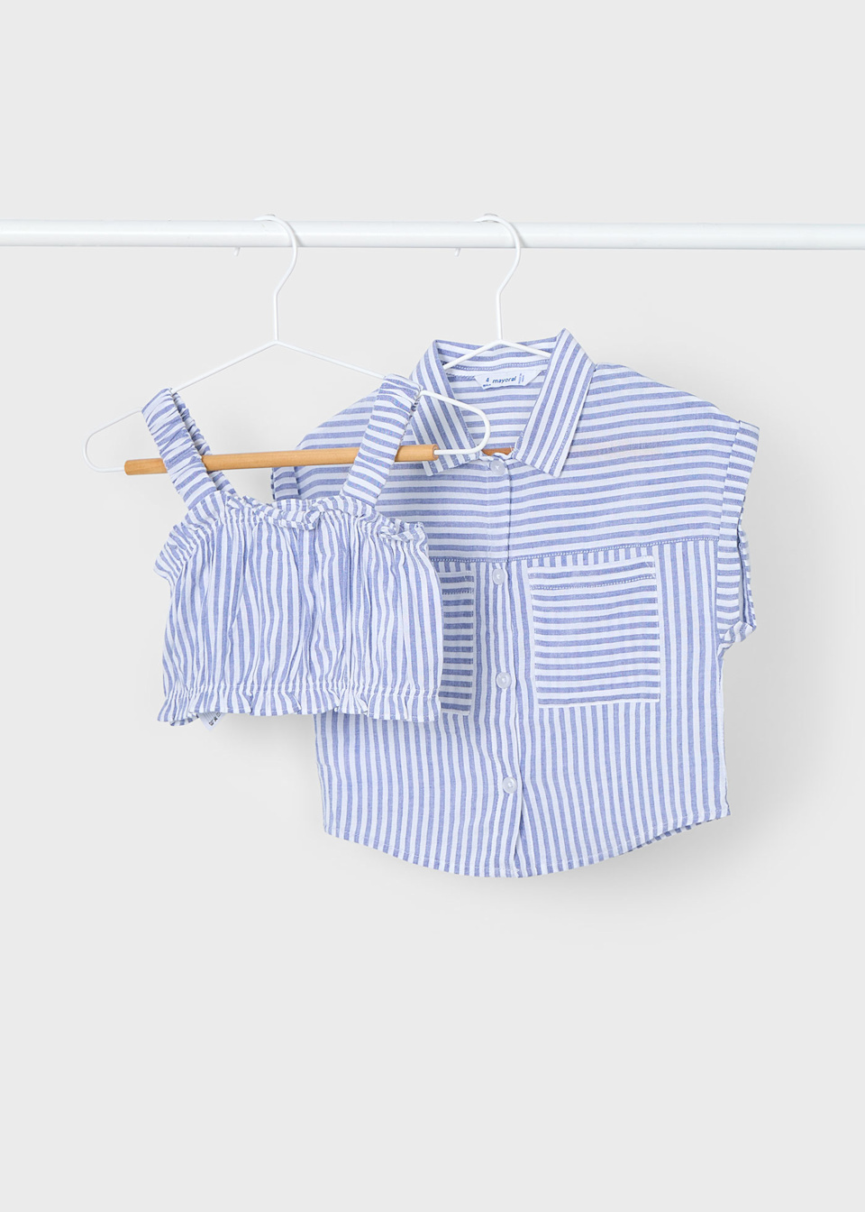 Chemise avec top à rayures fille