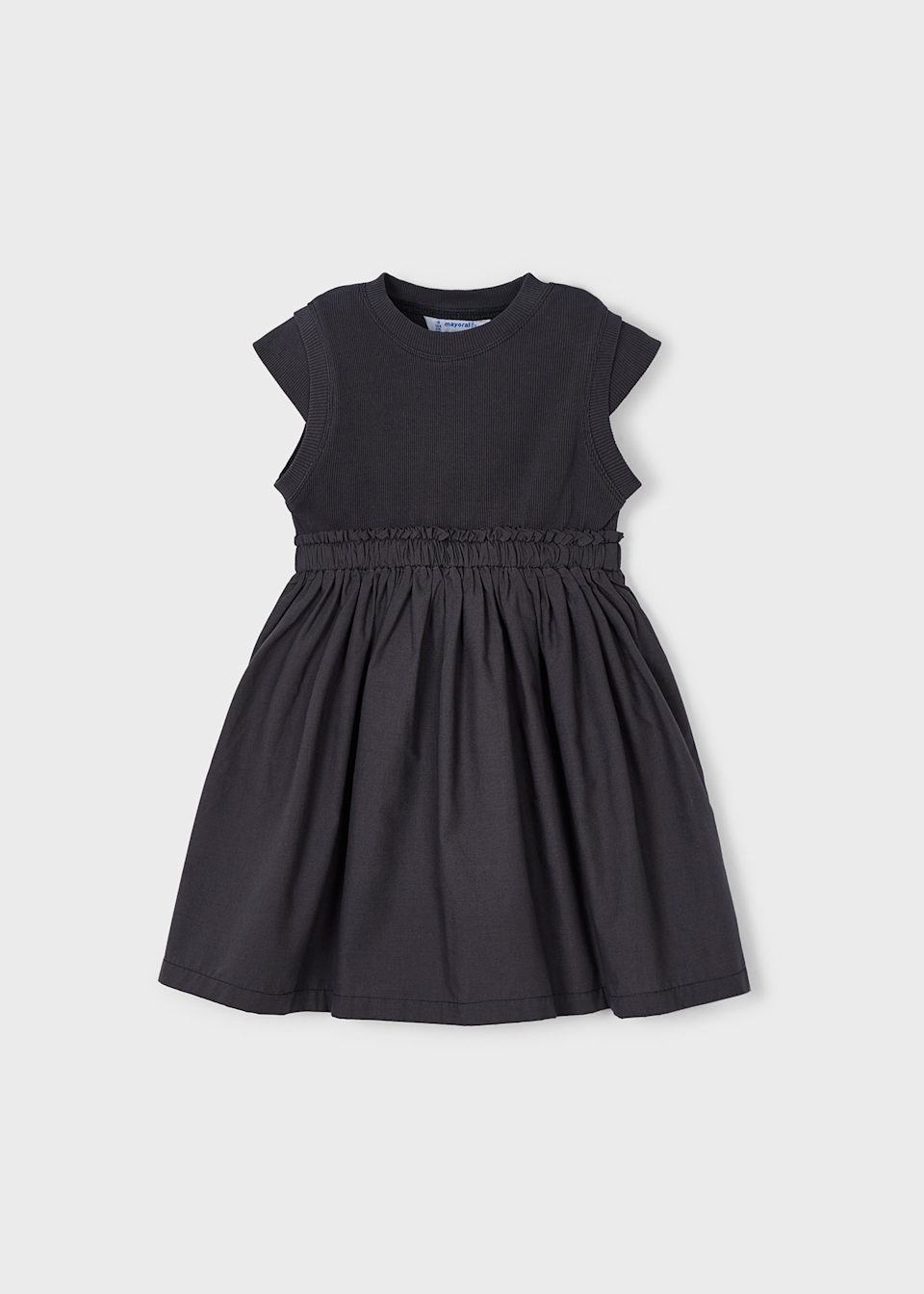 Vestido combinado canalé niña