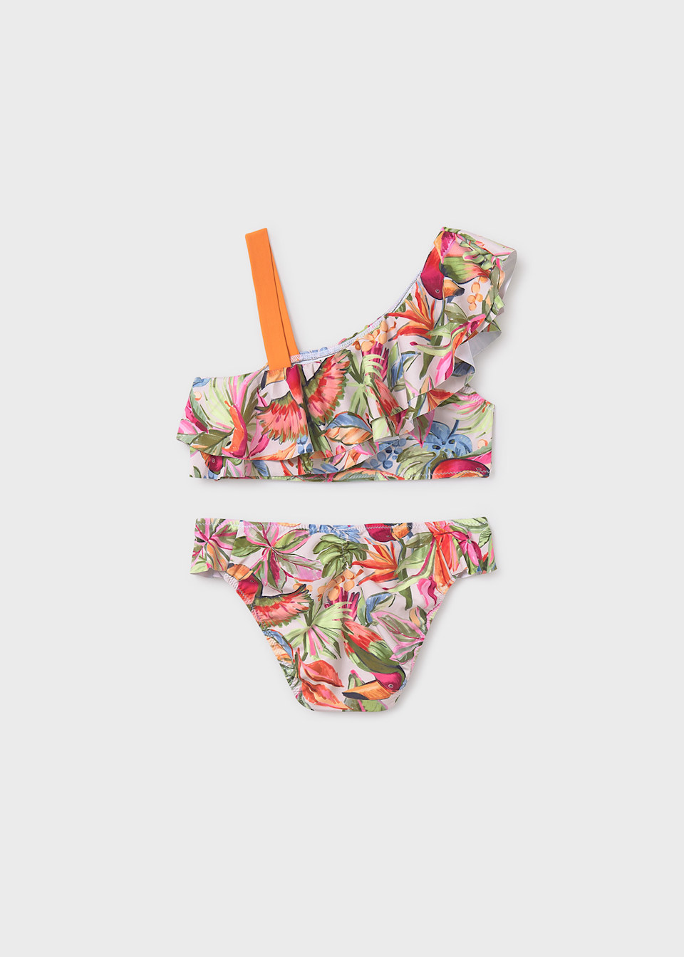 Bikini imprimeu volane fata