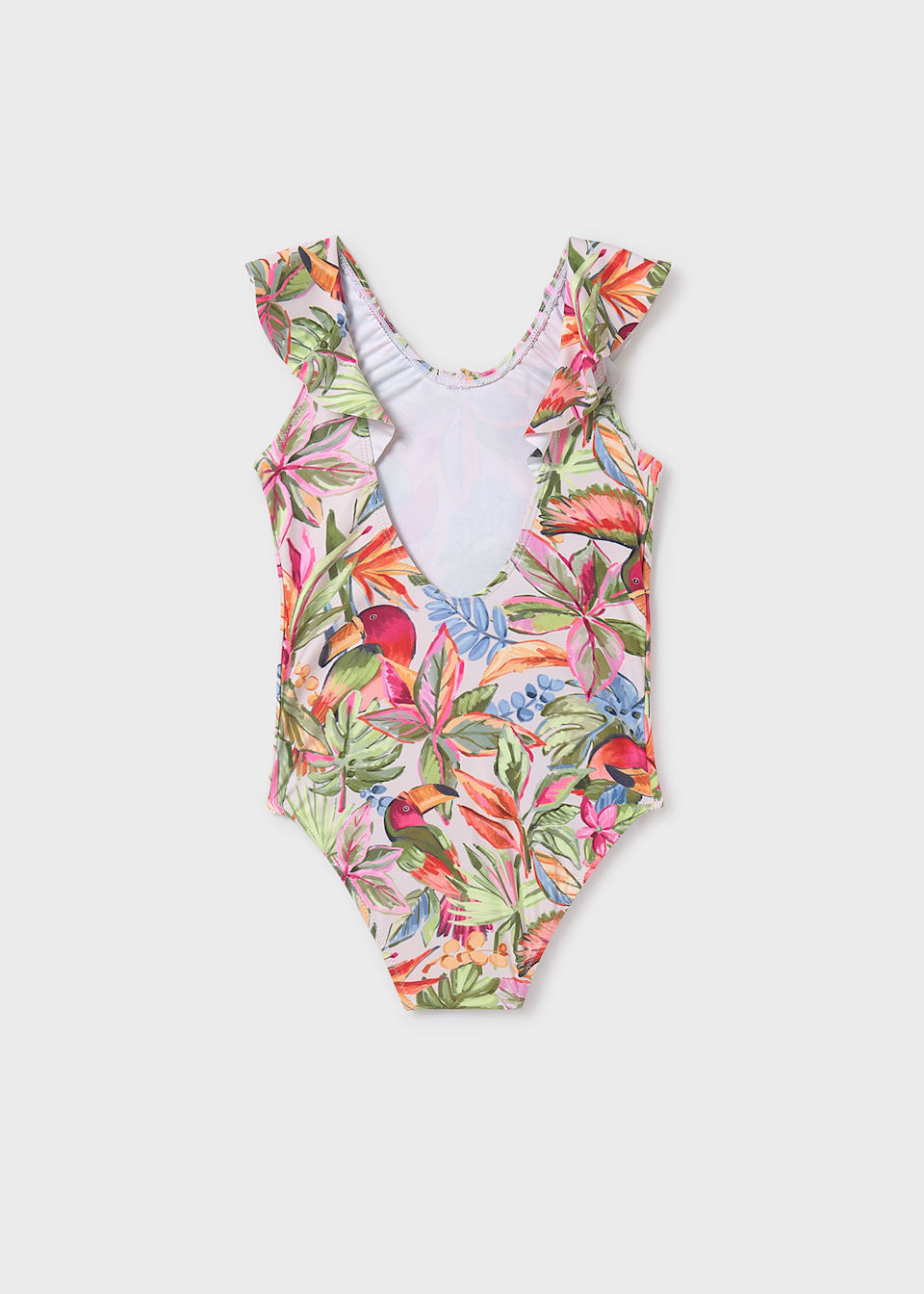 Costum de baie imprimeu volane fata