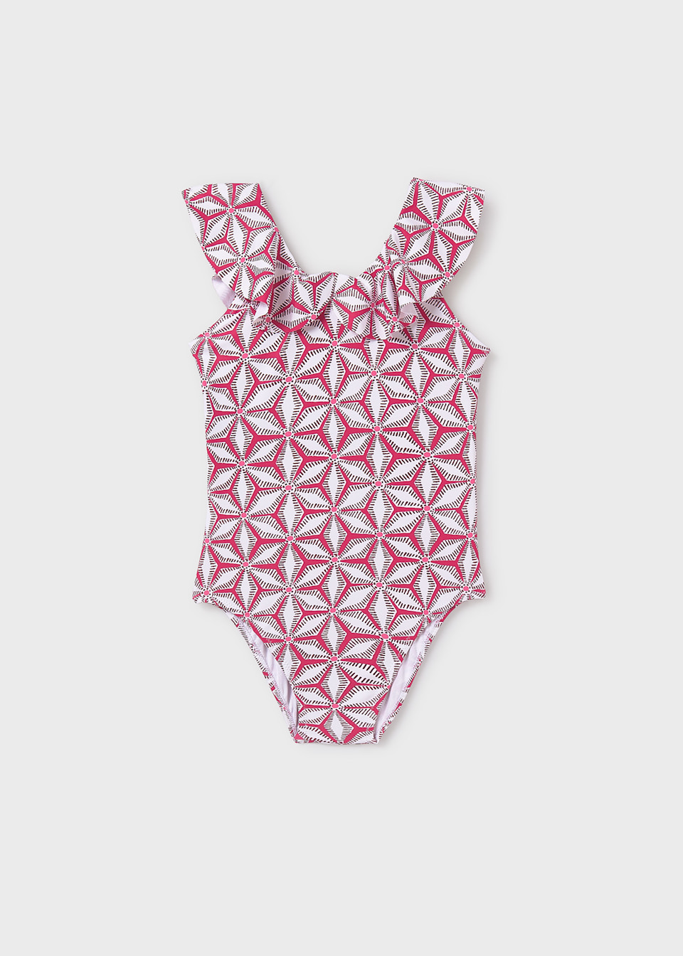 Costum de baie imprimeu volane fata