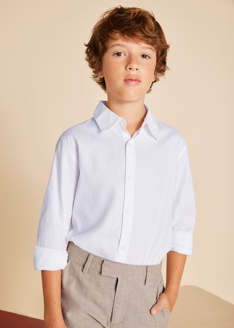 Camisa manga larga microestampados chico