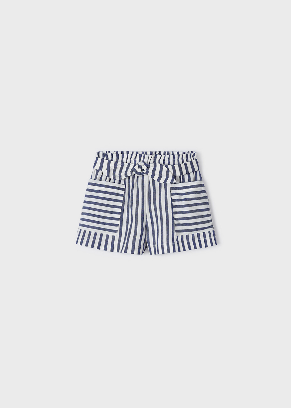 Short rayé avec nœud fille